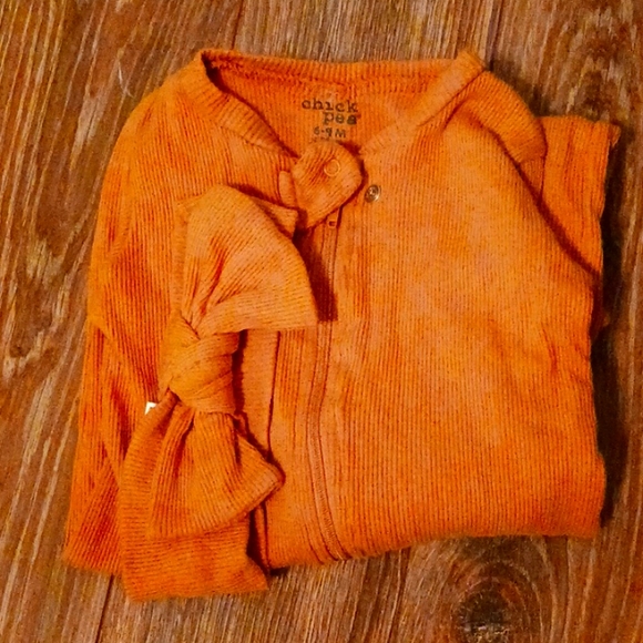 Footie Pajama and Bow Matching Set - Picture 2 of 3